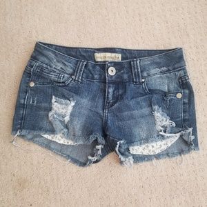 $5/25 Paris Blues Denim Distressed Cut-off Shorts Sz3